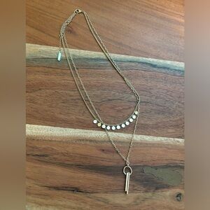 Gold short, two-tier adjustable necklace